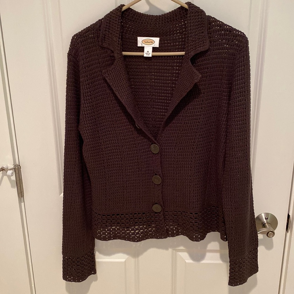 Talbots brown knit cardigan/jacket Size M